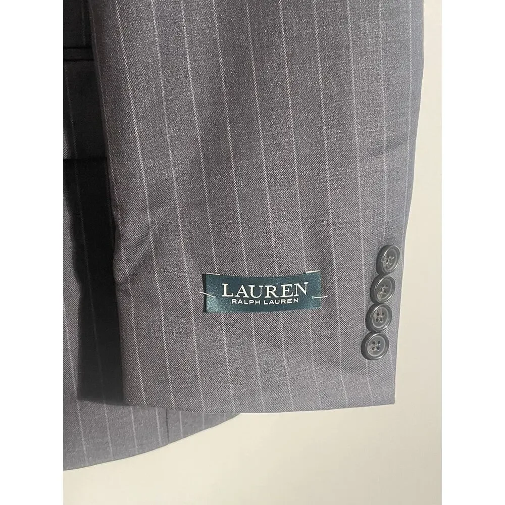 $699 NWT RALPH LAUREN ULTRAFLEX PINSTRIPE BLACK‎ SUIT JACKET MEN’S 46R
